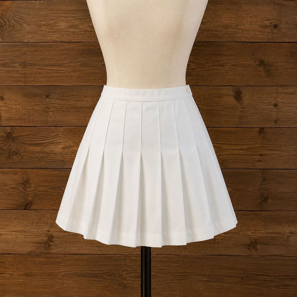 Vintage Women's Pleated Tennis Golf Skirt White Size 10 Court Casuals Pickleball